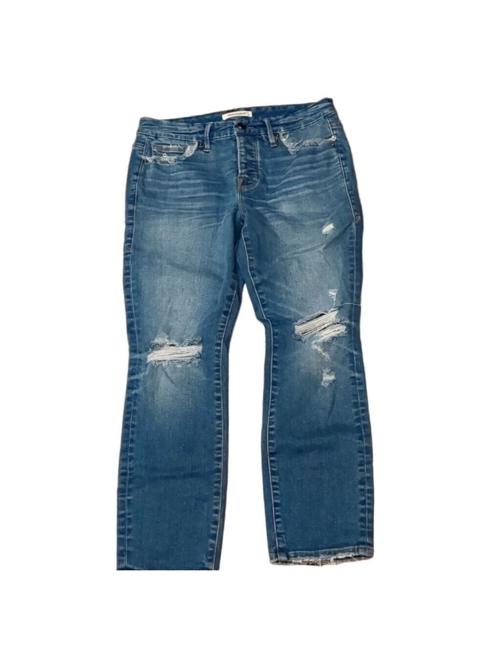 Good American distressed good straight jeans size 4/27